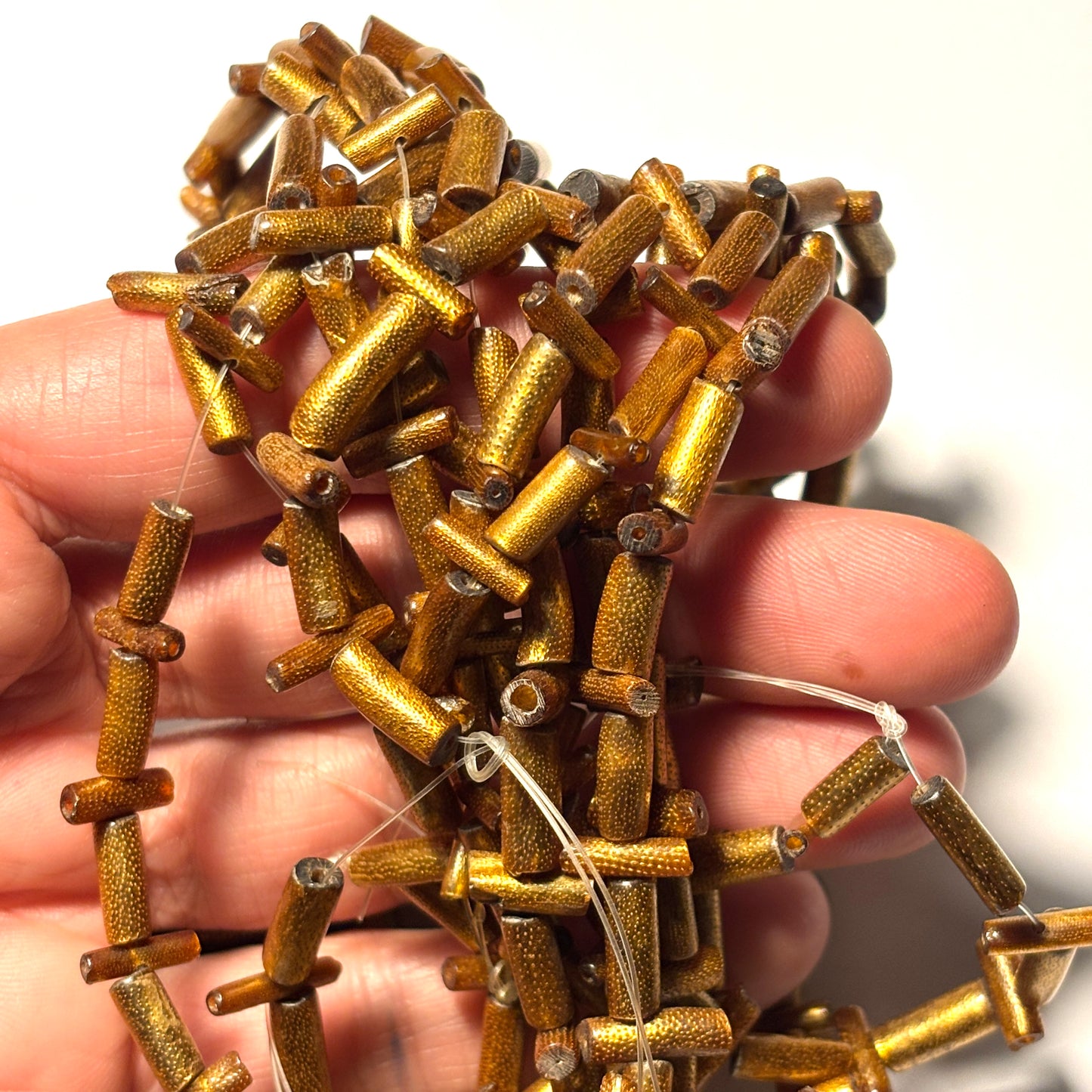 Vintage 1970s natural gold coral strand 16 in