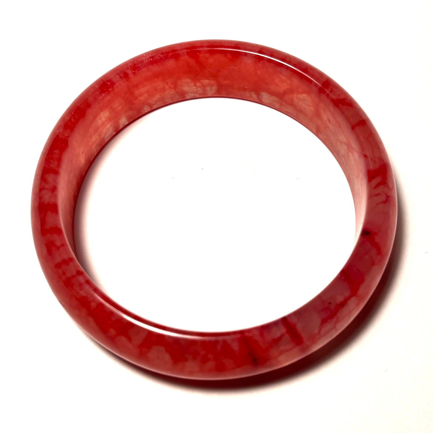 Chicken Blood Jade Bangle Bracelet - 60 mm