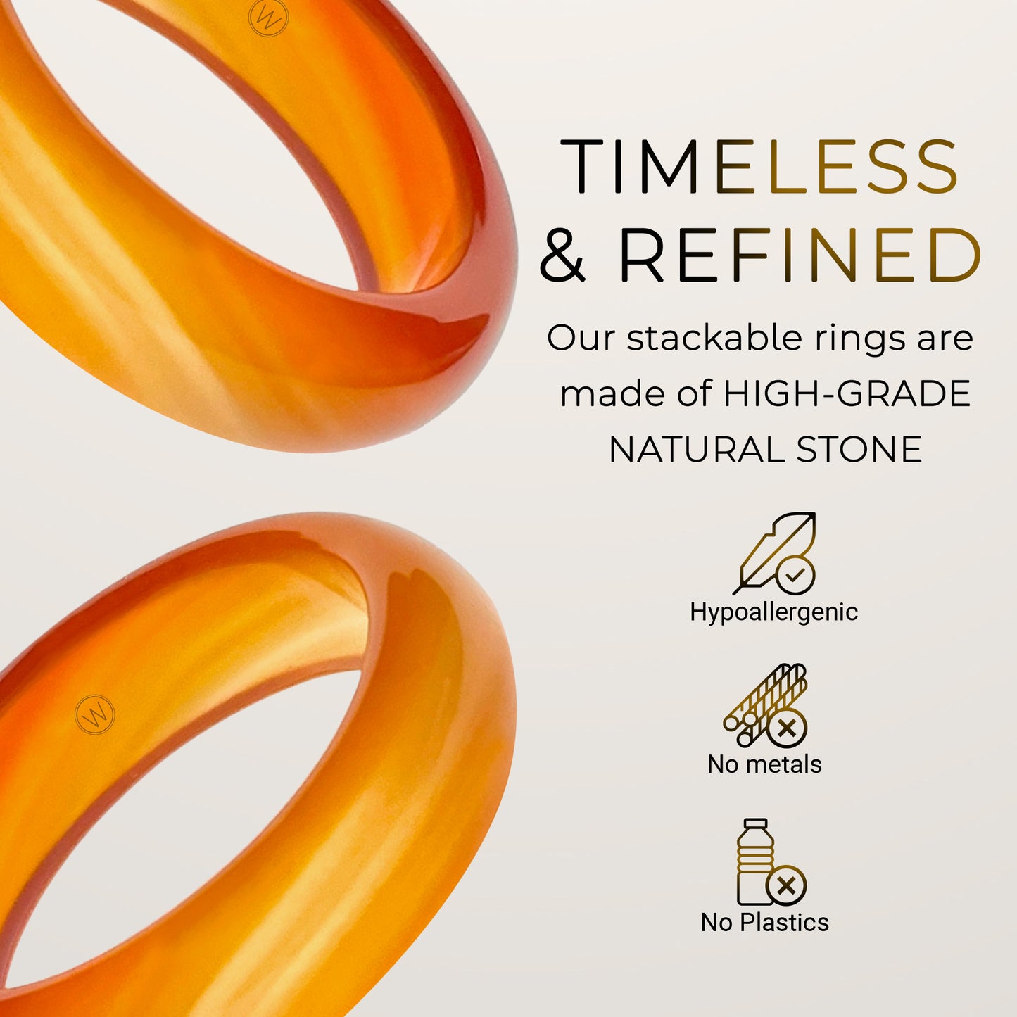orange agate sacral chakra stone ring