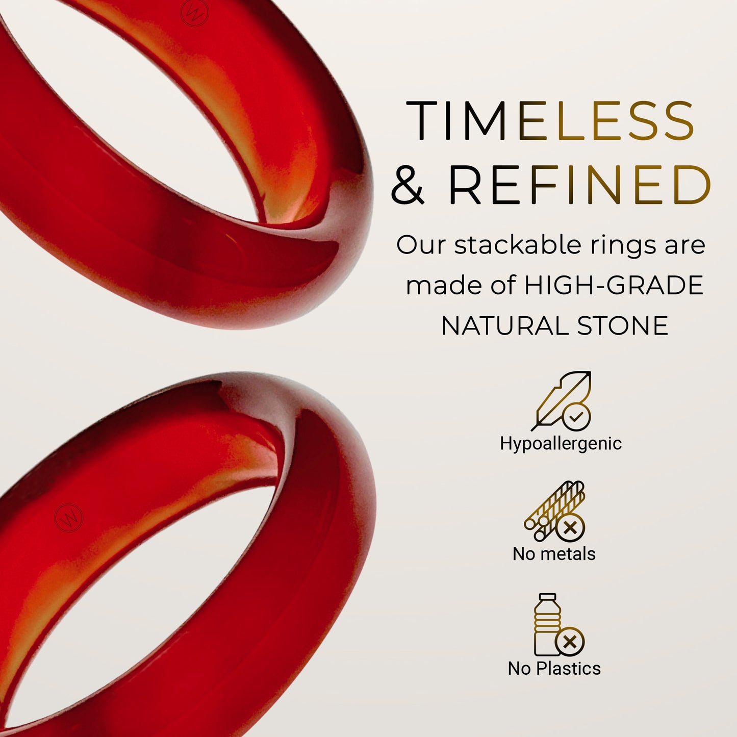 Red Carnelian Stone Ring - Root Chakra