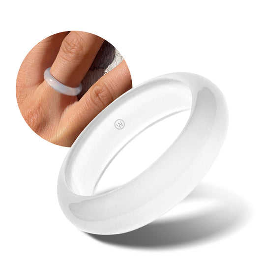 White Agate Ring - Crown Chakra Stone