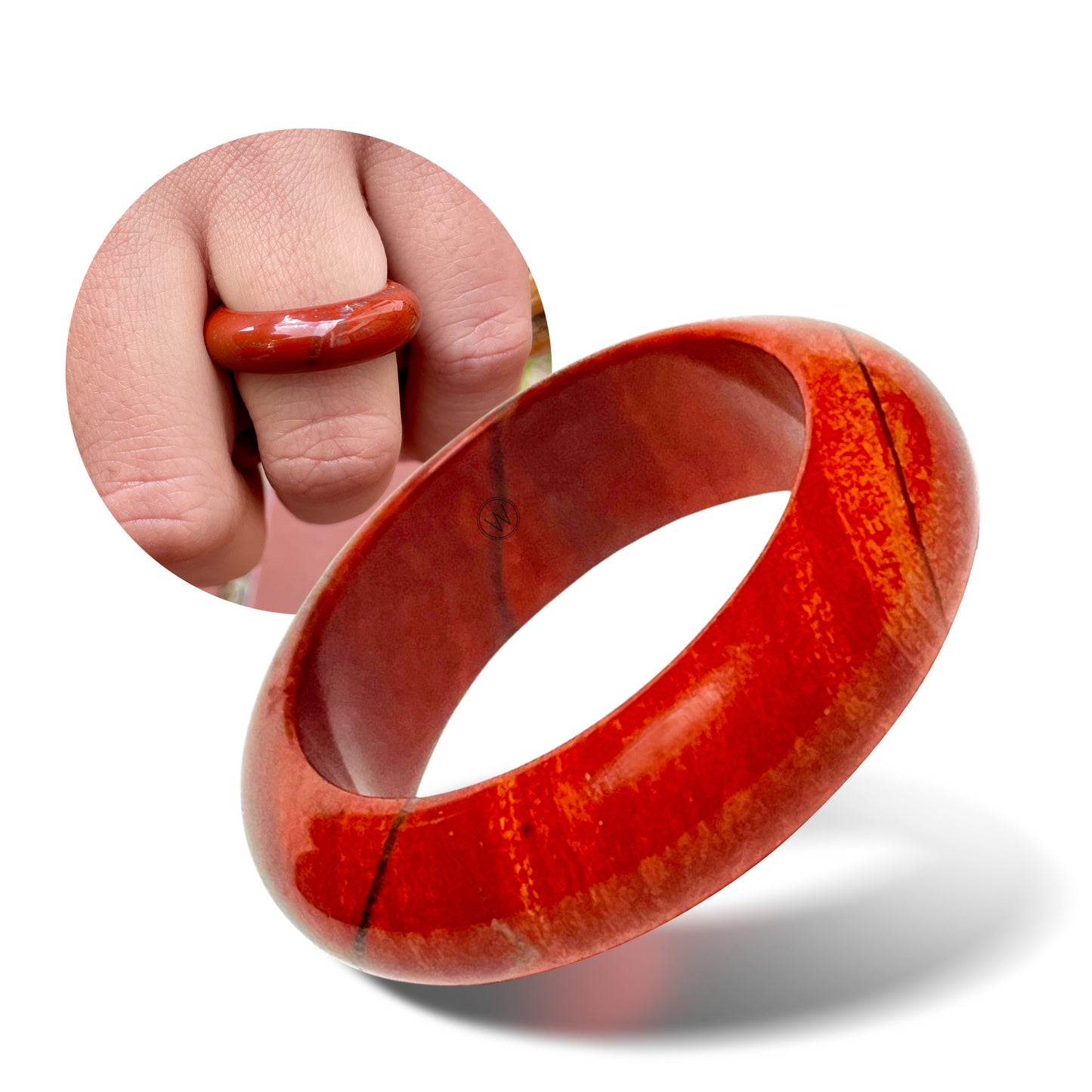 red jasper ring on model