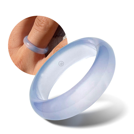 blue agate ring, throat chakra stone by whitestone jewelry co.