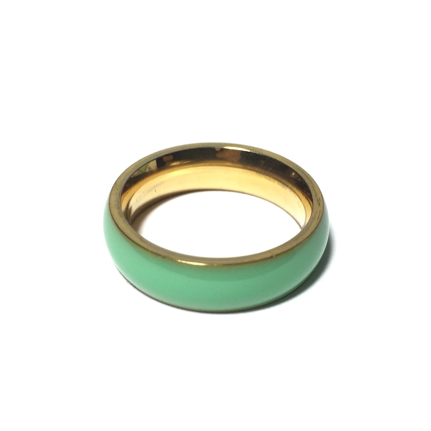 Seafoam Surf Green Ring - Gold Plated Band