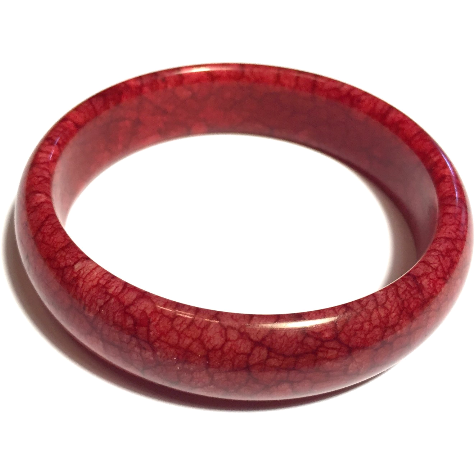 Chicken Blood Jade Bangle Bracelet-3-Whitestone Jewelry Co.