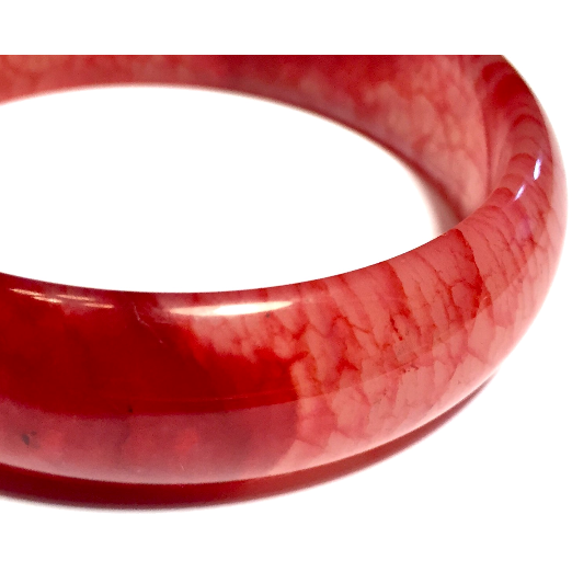 Chicken Blood Jade Bangle Bracelet-Close Up-Whitestone Jewelry Co.