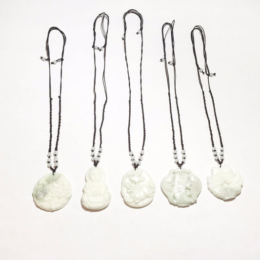 Crane & Lion White Jade Necklace-Whitestone Jewelry Co.