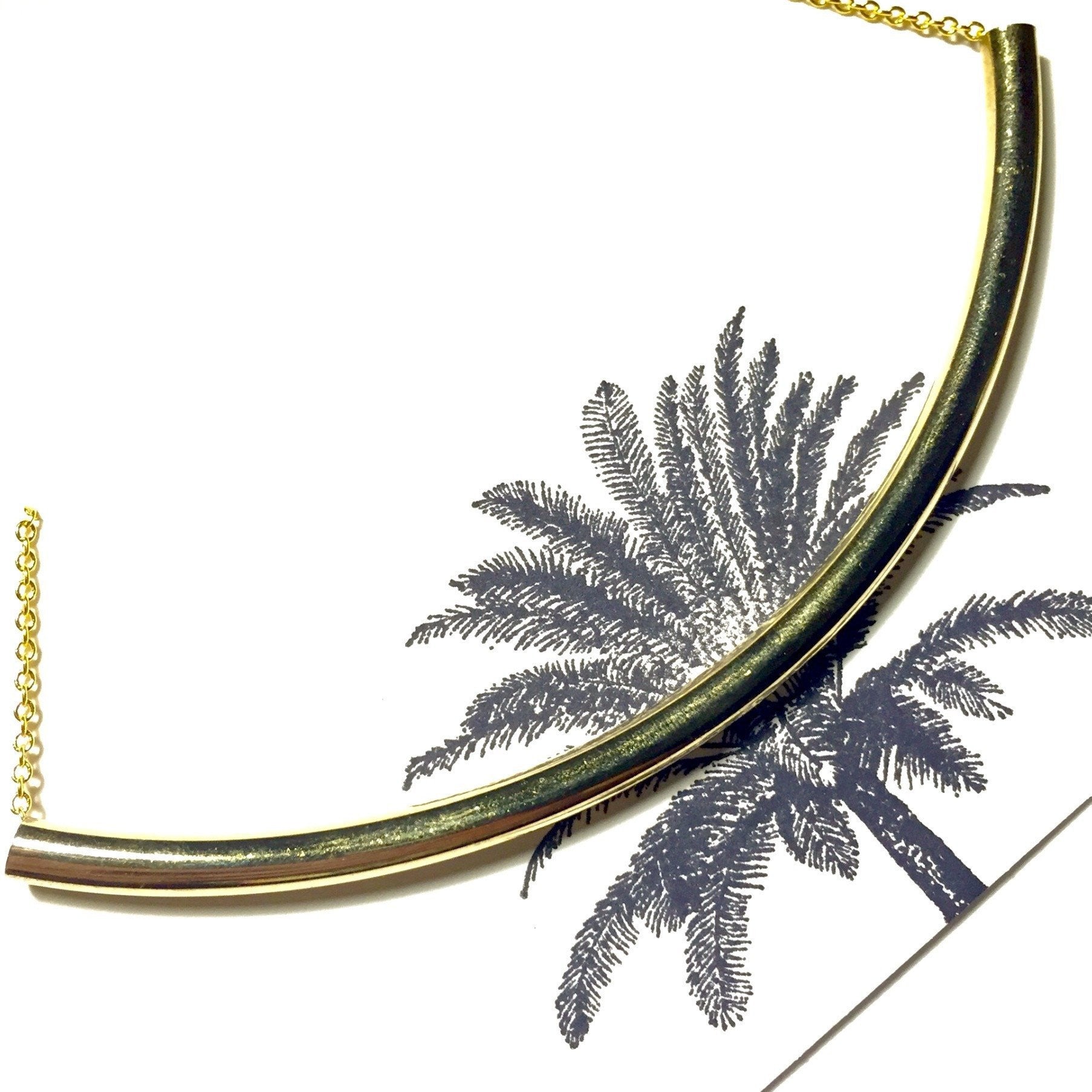 Gold Bar Arc Necklace-Whitestone Jewelry Co.