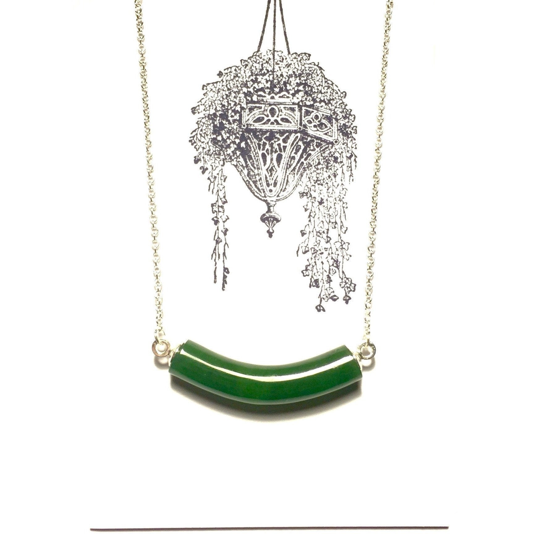 Green Jade Arc Necklace-Whitestone Jewelry Co.