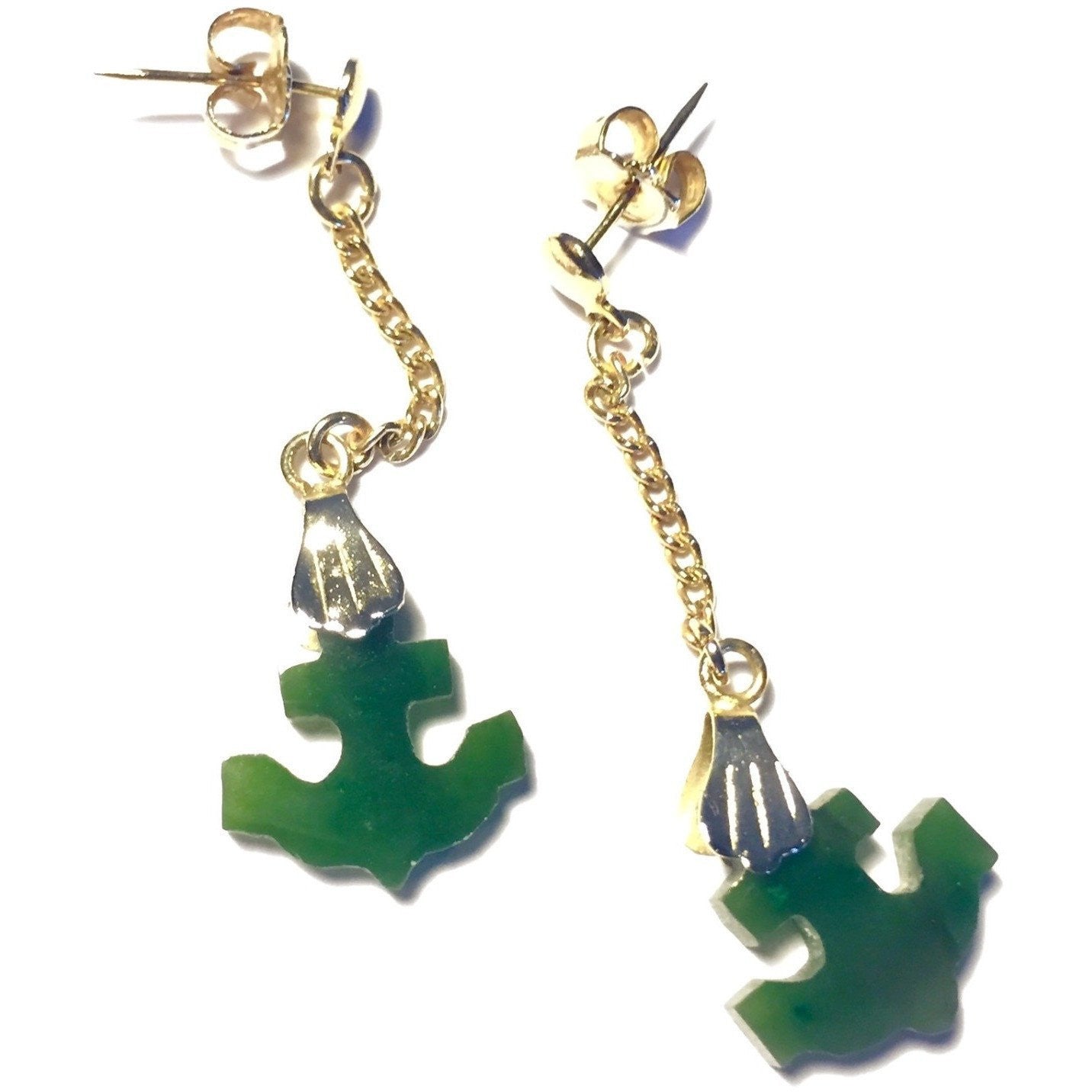 Jade Anchor Earrings-Whitestone Jewelry Co.