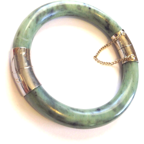 Jade Bangle Bracelet with Clasp-Whitestone Jewelry Co.