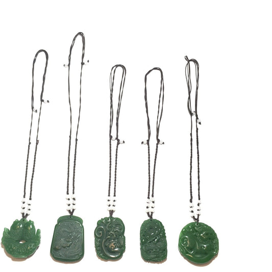 Jade Dragon and Peacock Pendant Necklace-Whitestone Jewelry Co.