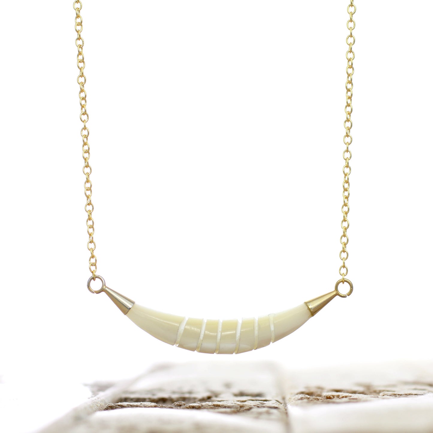 Mother of Pearl Gold Necklace-Whitestone Jewelry Co.