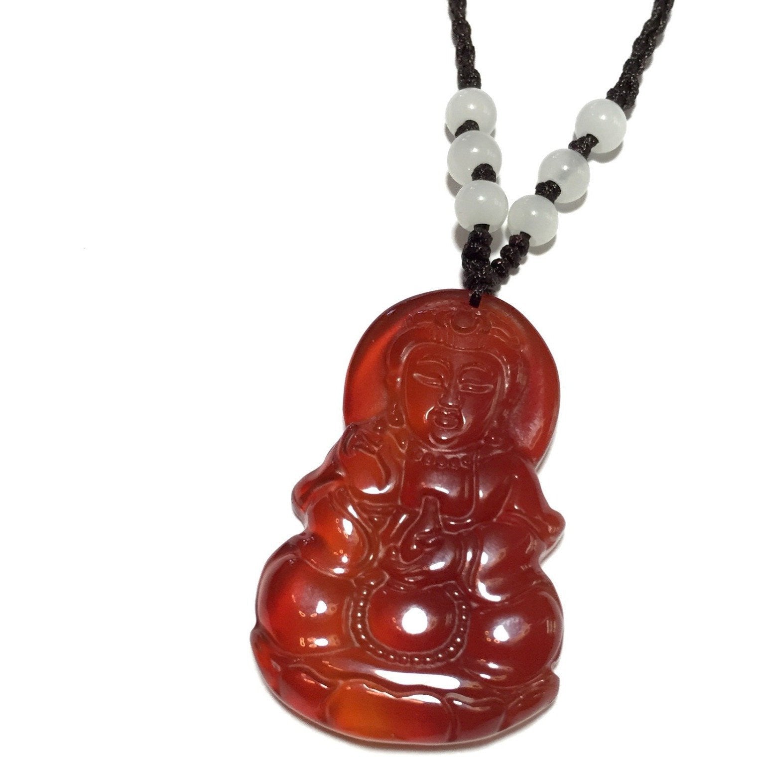 Red Agate Buddha Necklace-Whitestone Jewelry Co.