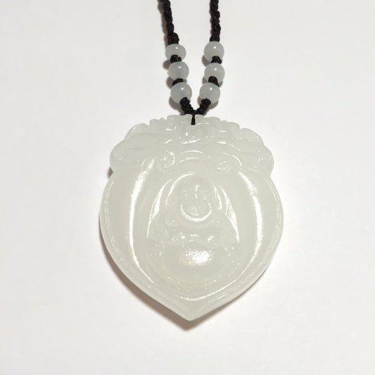 White Buddha or Yellow Lion & Crane Jade Necklace-Whitestone Jewelry Co.