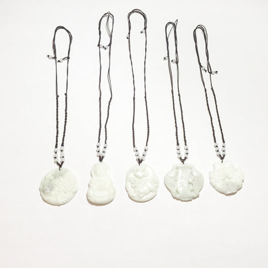 White Jade Dragon & Koi Fish Necklace-Whitestone Jewelry Co.