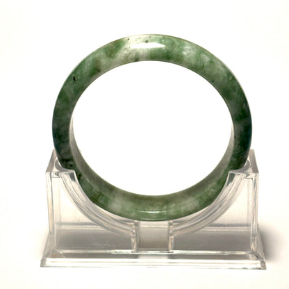 Green and White Agate Stone Bangle Bracelet