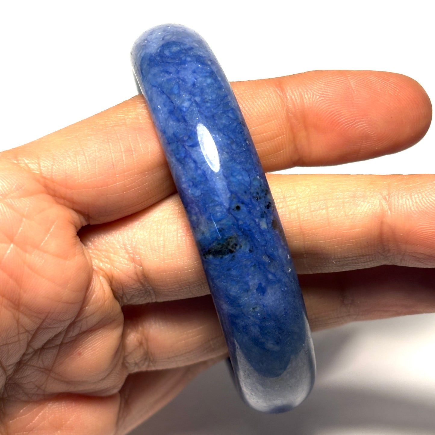 Blue Jasper Stone Bangle Bracelet