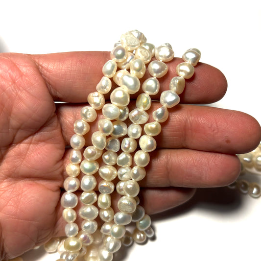 Natural Pearl Strand - 6mm beads - 16 inch