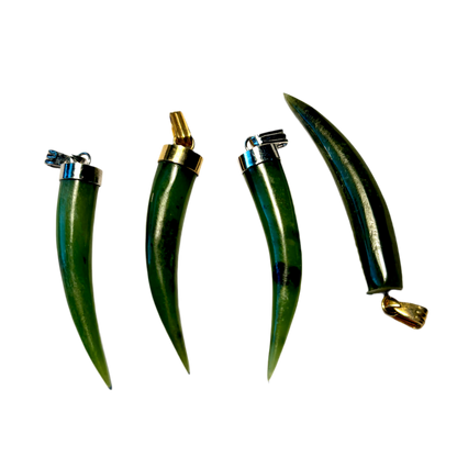 Vintage Jade Claw Pendant on Silver Chain
