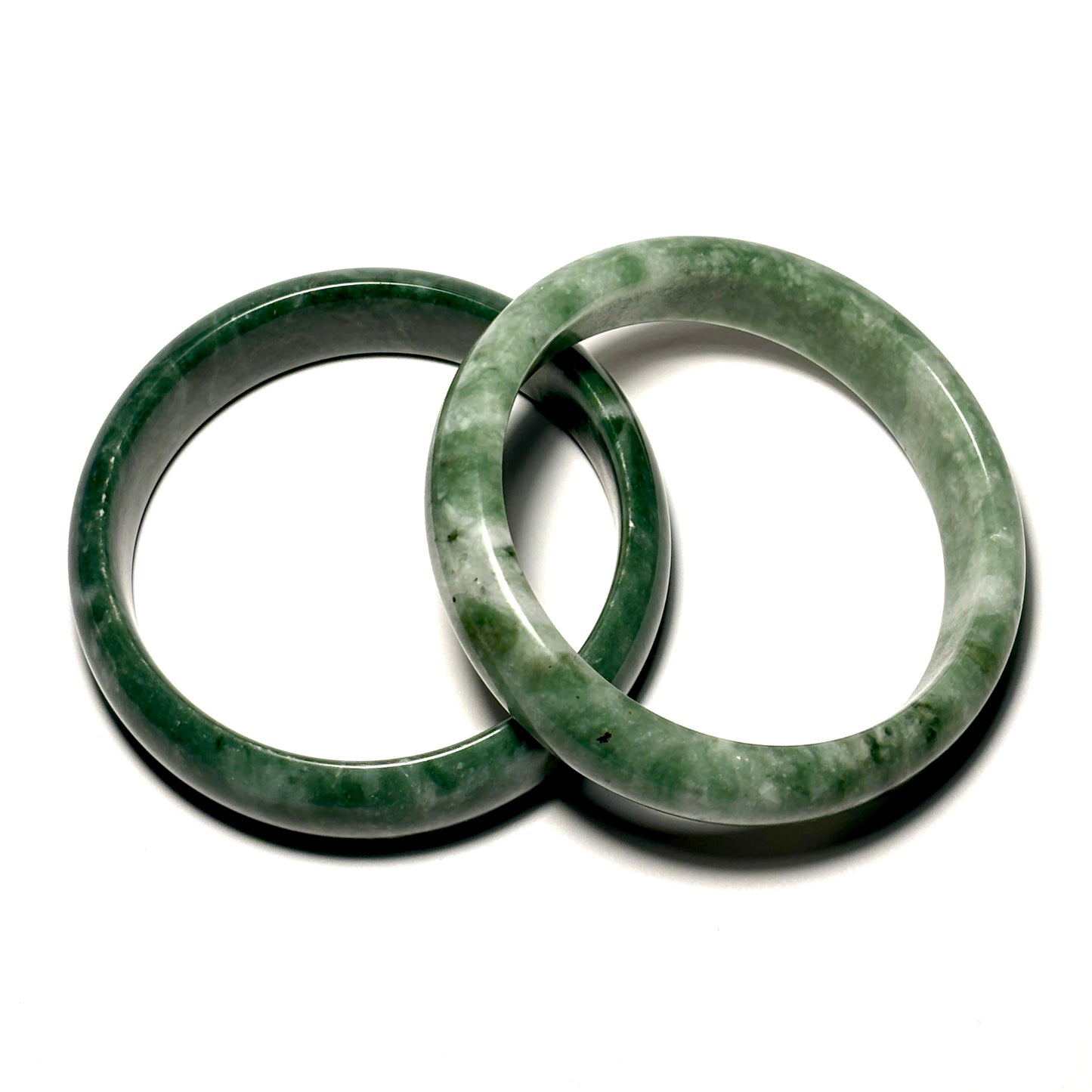 Green and White Stone Bangle Bracelet