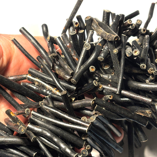 Vintage 1970s Black Coral Branch Bead Strand 16in