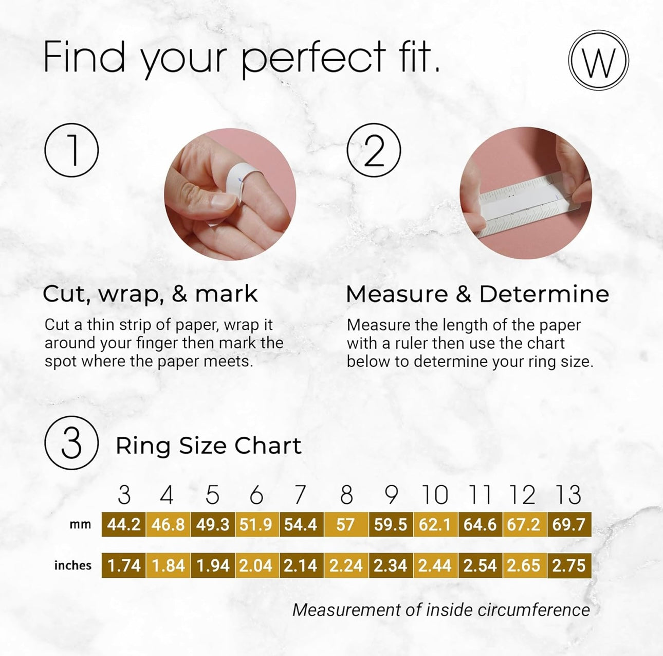 whitestone jewelry co ring size chart find your perfect fit 