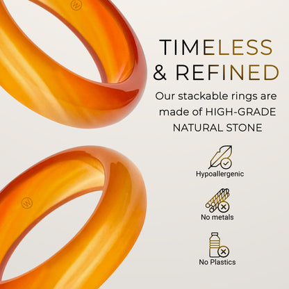 orange agate sacral chakra stone ring 