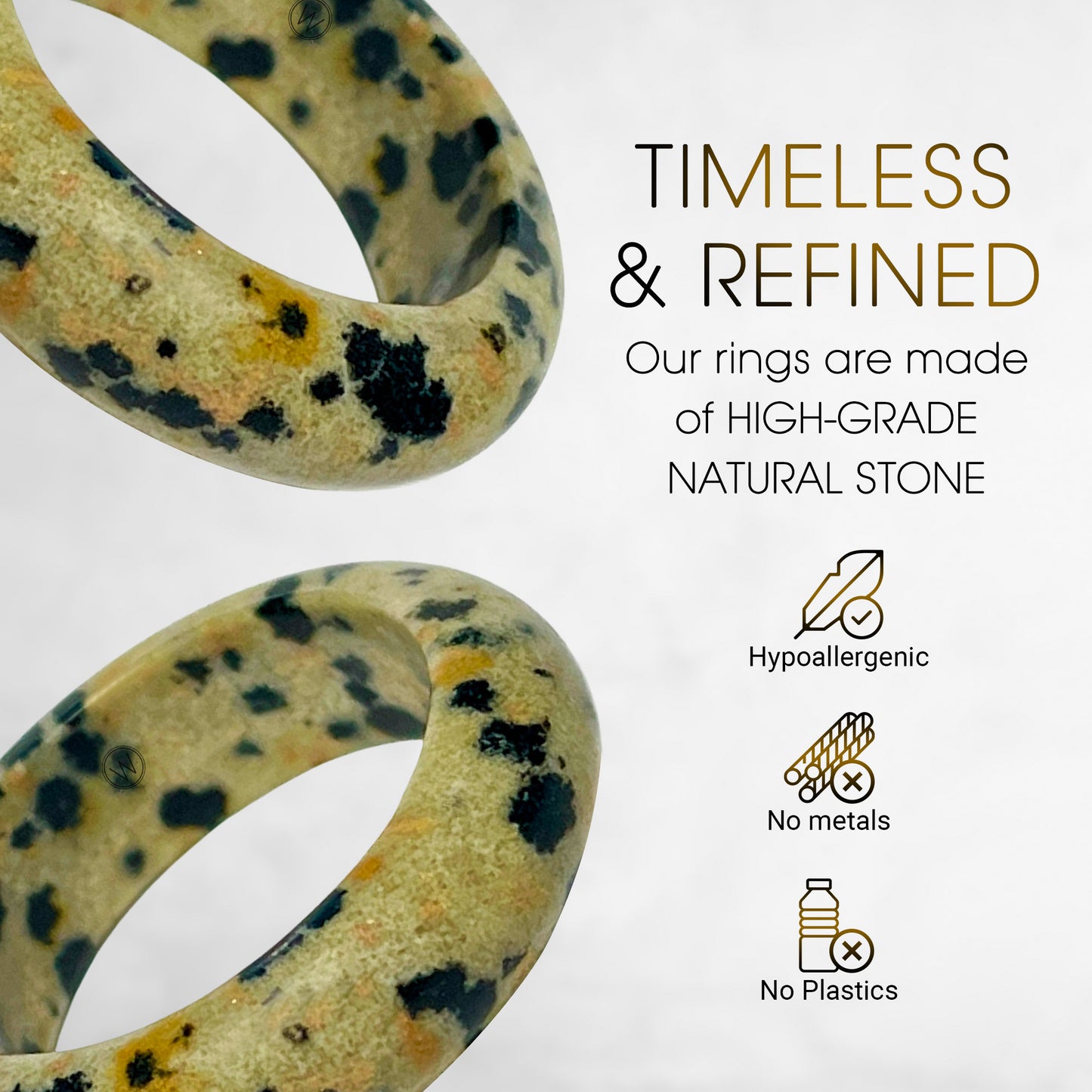 Diego - Dalmatian Jasper - Natural Stone Band - Maya Collection