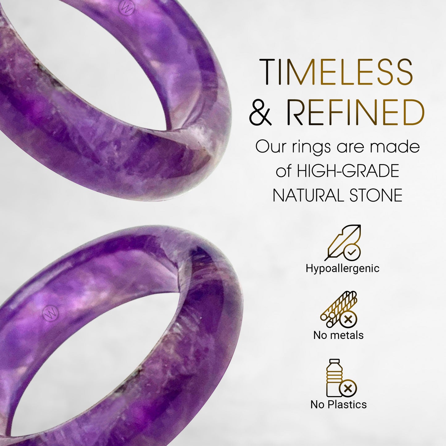 Laredo - Purple Amethyst - Natural Stone Band - Maya Collection