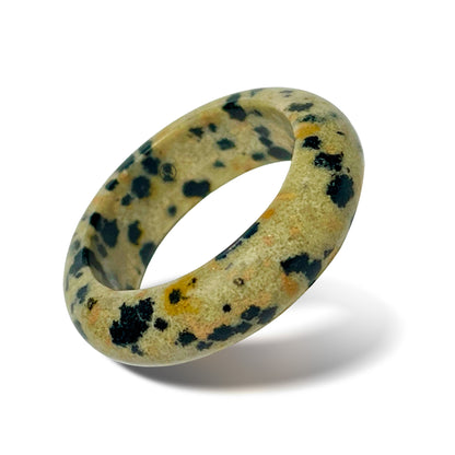 Diego - Dalmatian Jasper Stone Ring - Maya Collection