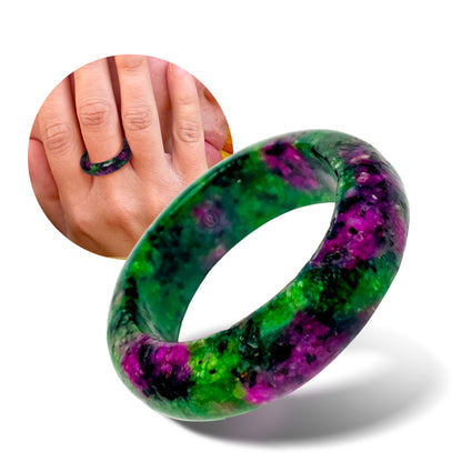 Zapotec - Ruby Zoisite Stone Ring - Maya Collection