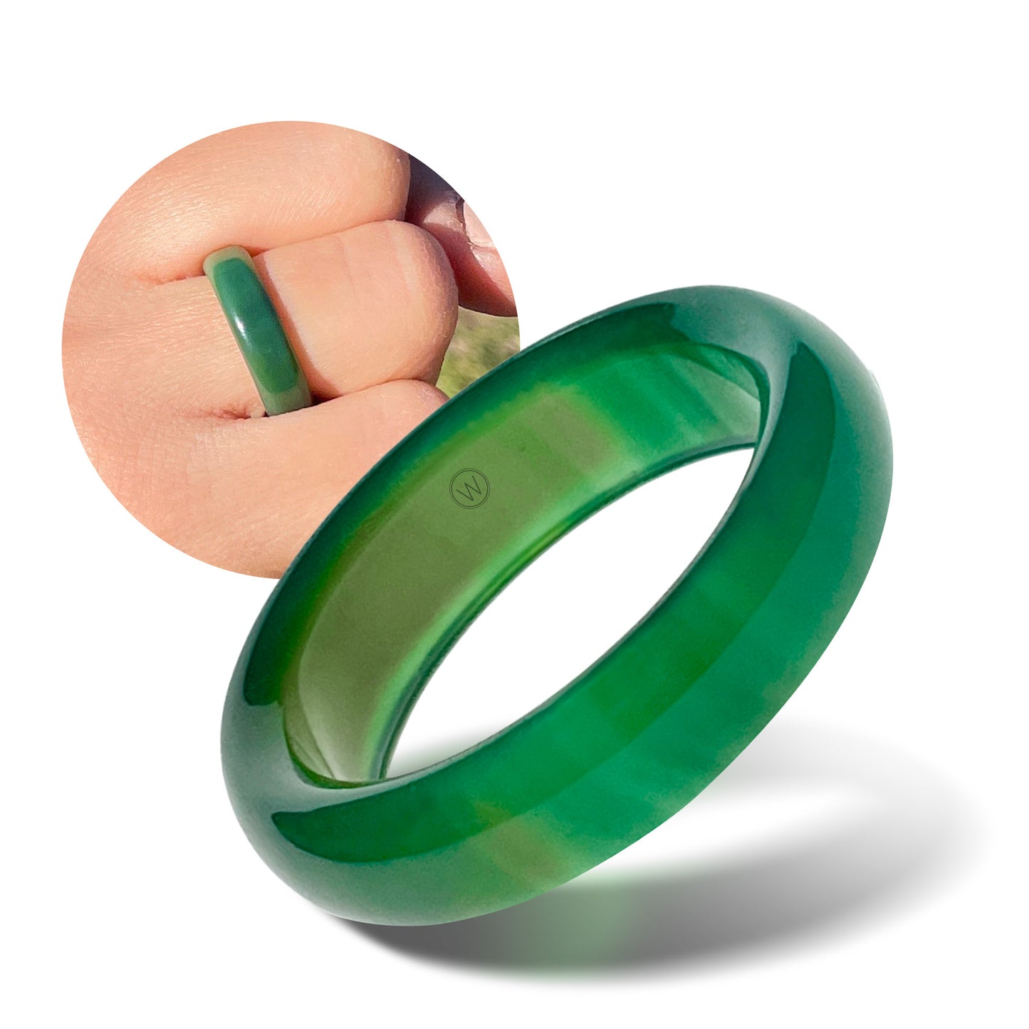 Green Agate - Heart - Chakra Stone Ring