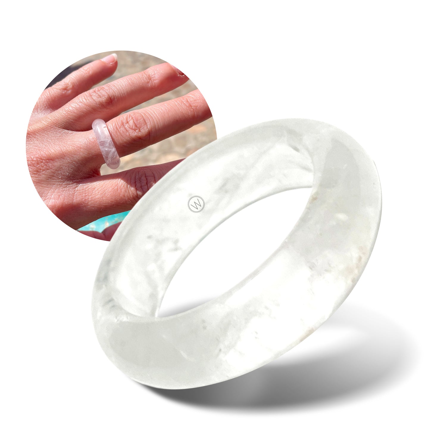 Caruba - White Quartz - Natural Stone Band - Maya Stone Collection