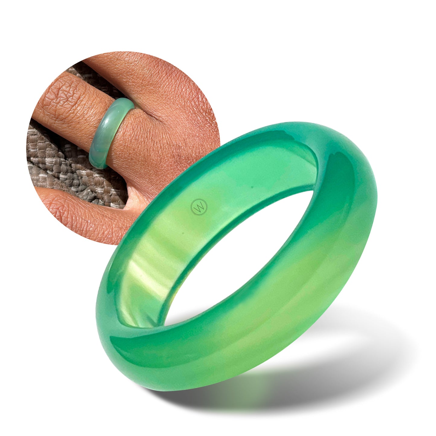 Griffith - Green Agate Ring - Natural Stone Band - Stone Collection