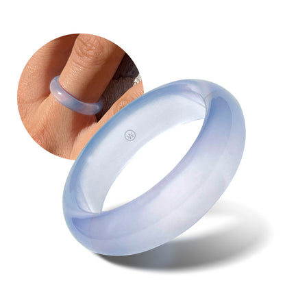 blue agate ring, throat chakra stone by whitestone jewelry co.