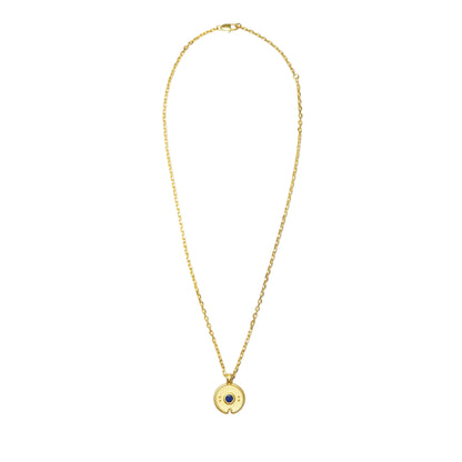 Nura Pendant Necklace, Satin 18K Gold and Stone
