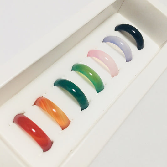 whitestone jewelry co. boxed set of 7 chakra rings in 7 different colors