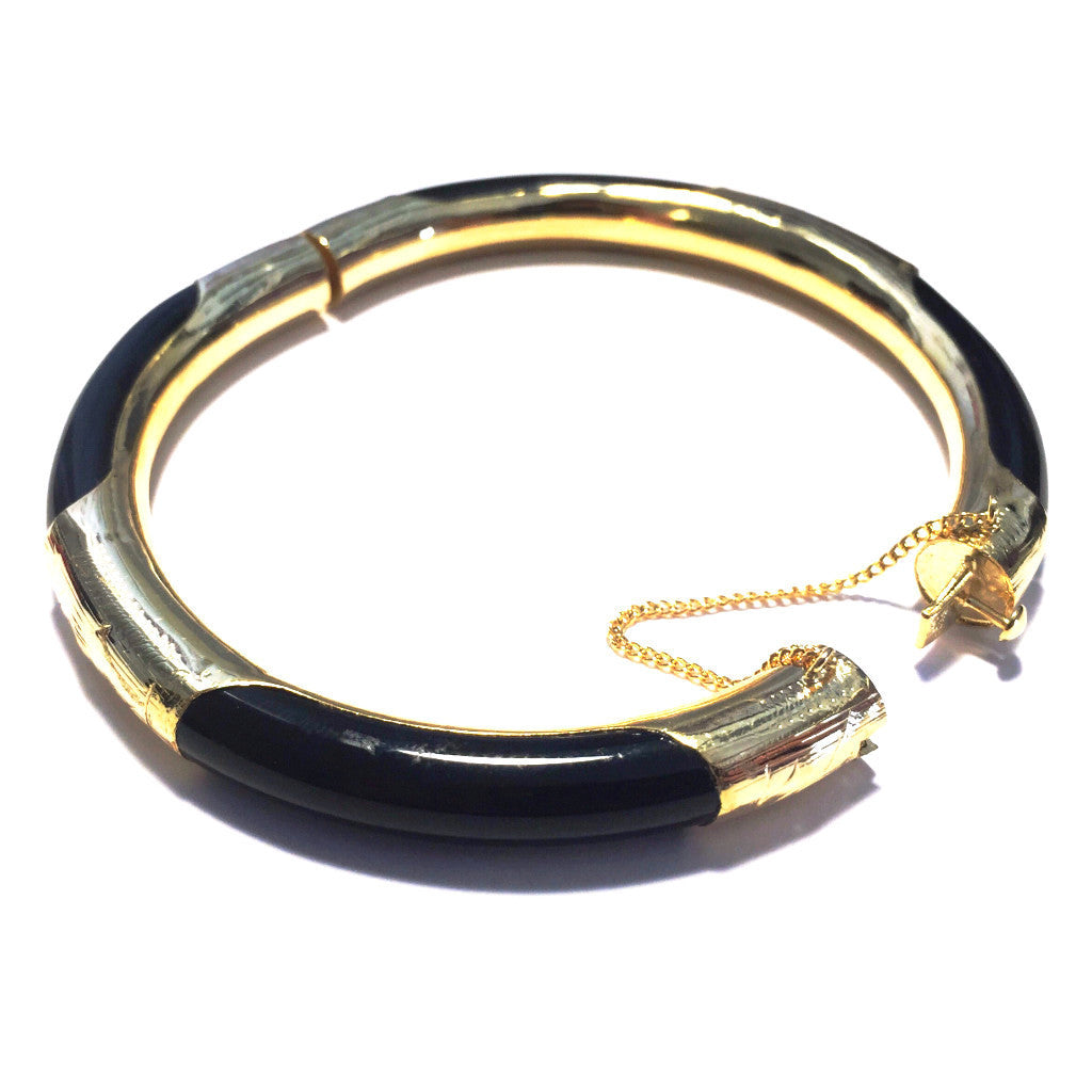 Stone Bangle Bracelet with Gold Fittings – Whitestone Jewelry Co.