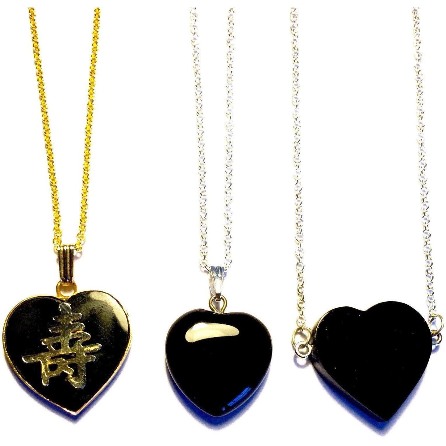 Black Onyx Heart Necklace-3 choices-Whitestone Jewelry Co.