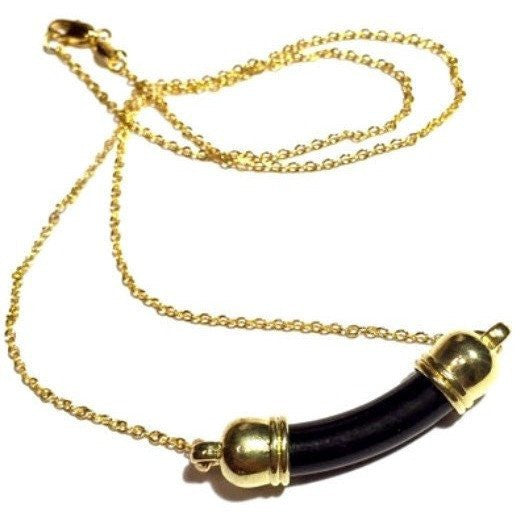 Black Onyx Rounded Bar Necklace 2-Whitestone Jewelry Co.
