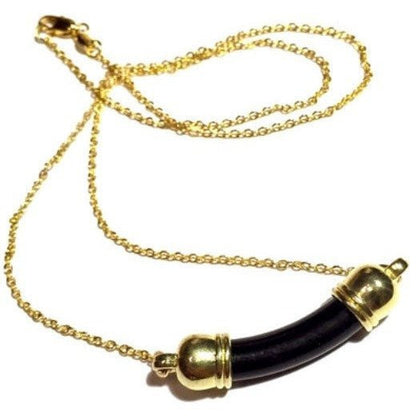 Black Onyx Rounded Bar Necklace 2-Whitestone Jewelry Co.