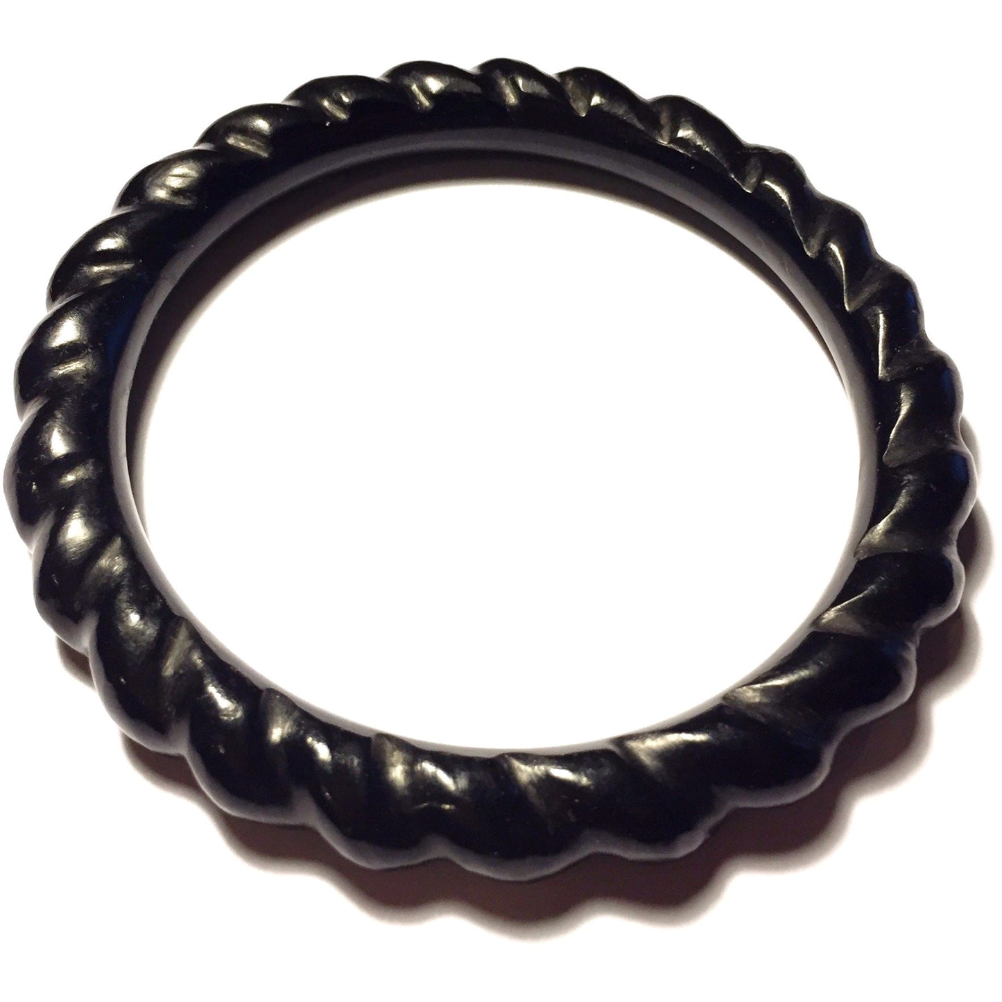 Black Onyx Spiral Bangle Bracelet-Whitestone Jewelry Co.