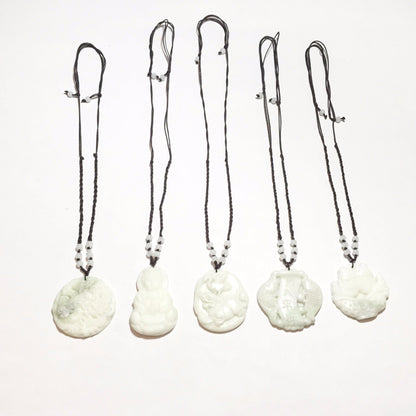 Crane & Lion White Jade Necklace-Whitestone Jewelry Co.