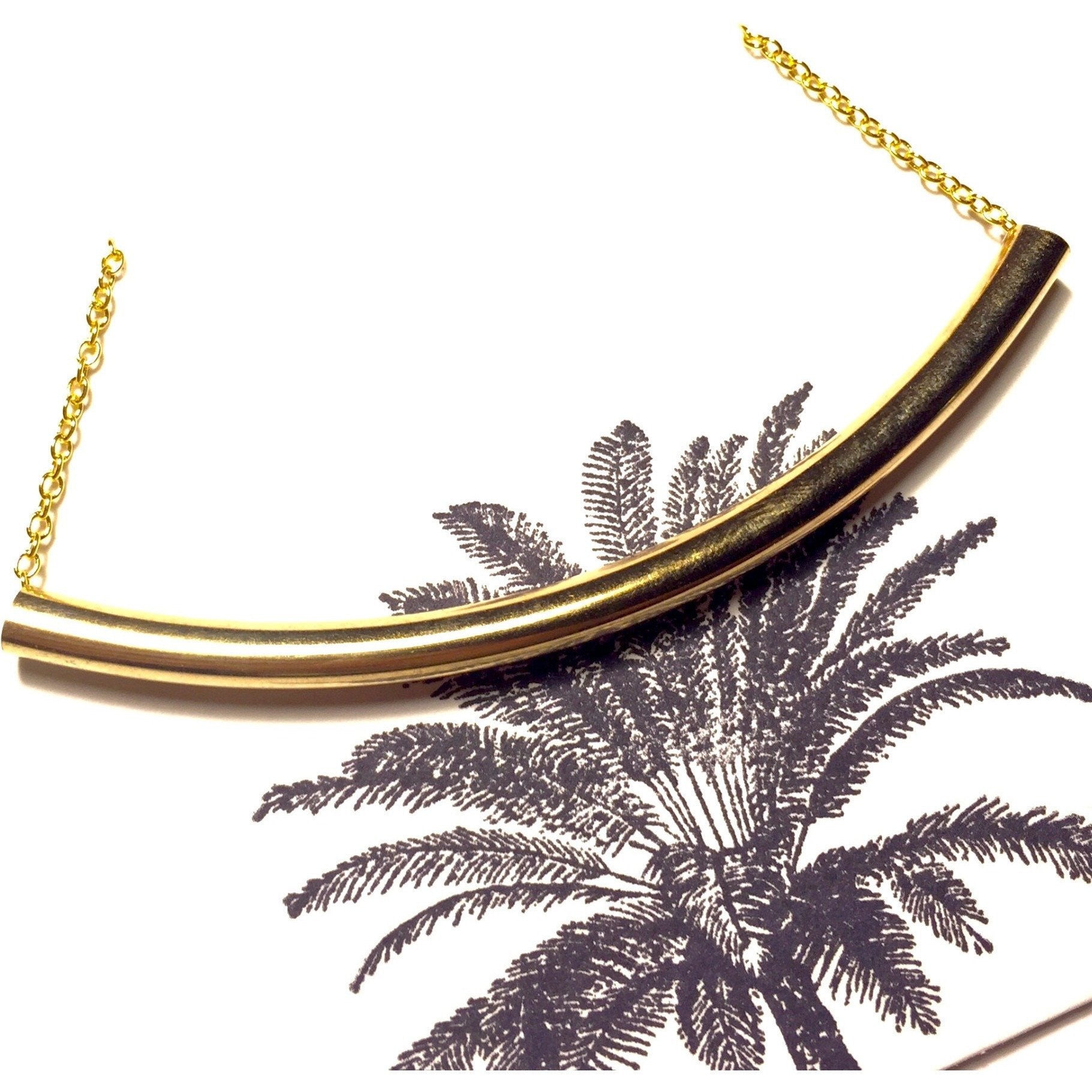 Gold Bar Arc Necklace-Whitestone Jewelry Co.