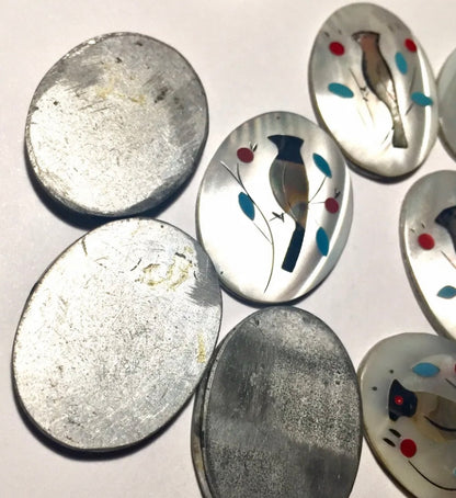 1970s vintage bird cabochons