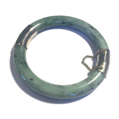 Vintage Jade Bangle Bracelet with Clasp