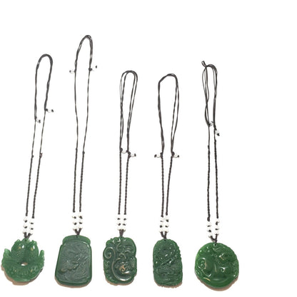 Jade Dragon and Peacock Pendant Necklace-Whitestone Jewelry Co.