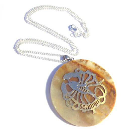 Scorpio Astrological Sign White Onyx Necklace-Whitestone Jewelry Co.