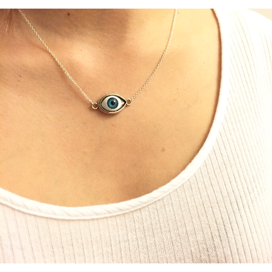 Unique Diamond Evil Eye Pendant, 14k Solid Gold Blue Third Eye Necklace  Women, Protection Disc Medallion Necklace, Handmade Good Luck Charm - Etsy